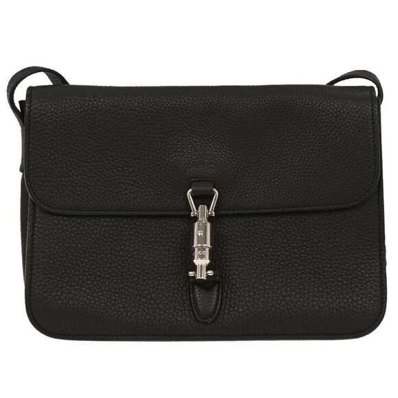 Gucci Black Leather Jackie Flap Shoulder Bag 362971 000926 186967 - Picture 1 of 9